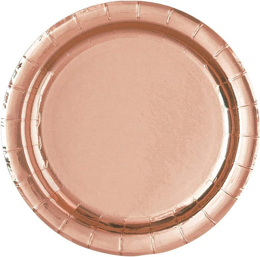 Rose Gold Paper Party Plates 18cm 8pk