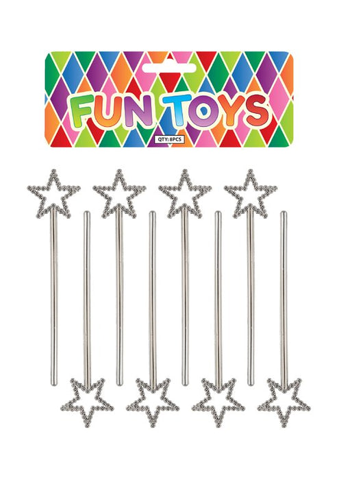 Siilver Star Wands/ Princess Wands (8pk)