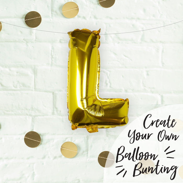 Gold Letter L Foil Balloon 16"