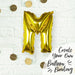 Gold Letter M Foil Balloon 16"