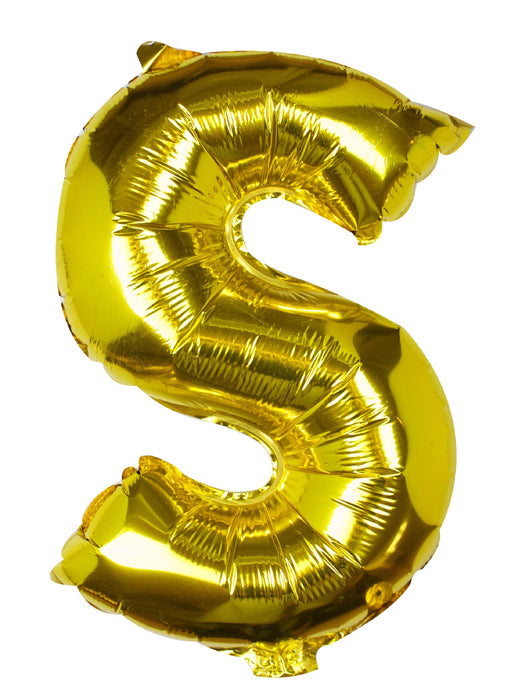 Gold Letter S Foil Balloon 16"