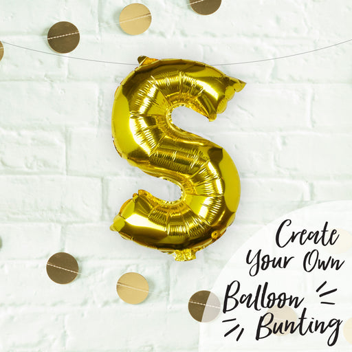 Gold Letter S Foil Balloon 16"