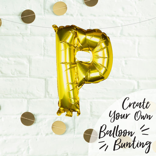 Gold Letter P Foil Balloon 16"