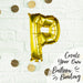 Gold Letter P Foil Balloon 16"