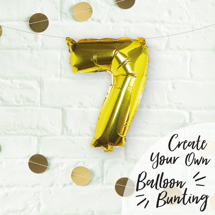 Gold Number 7 Foil Balloon 16"