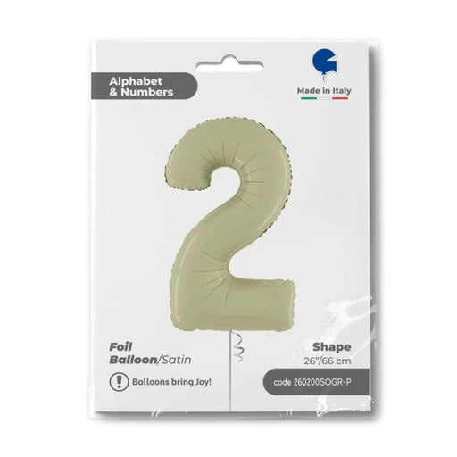 Grabo Foil Balloons Satin Olive Green Number 2 40''