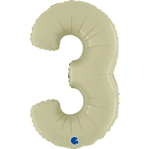 Grabo Foil Balloons Satin Olive Green Number 3 40''