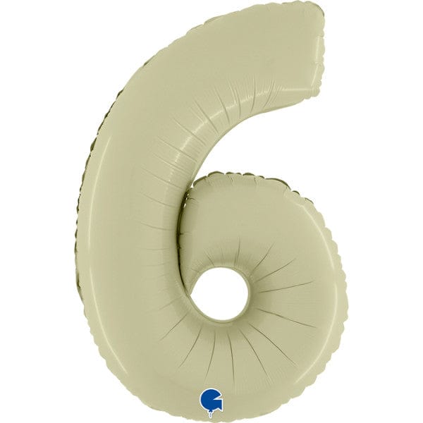 Grabo Foil Balloons Satin Olive Green Number 6 40''