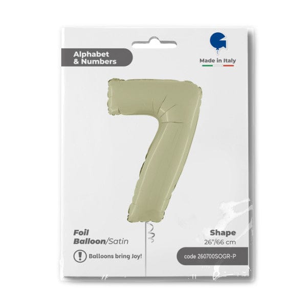 Grabo Foil Balloons Satin Olive Green Number 7 40''