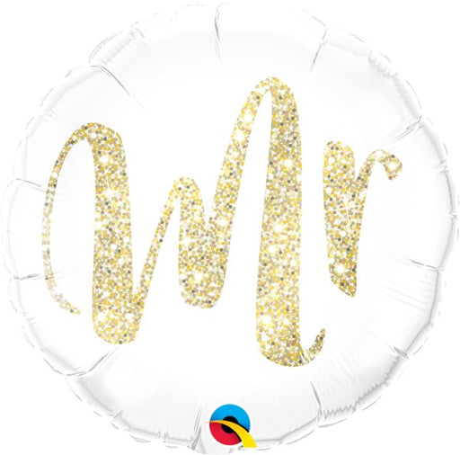 18'' Glitter Gold Mr Foil Balloon