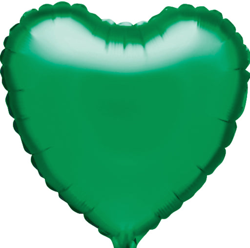 18'' Packaged Green Heart Foil Balloon