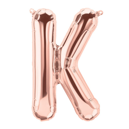 16'' Foil Letter K - Rose Gold Packaged Air Fill
