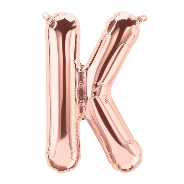 16'' Foil Letter K - Rose Gold Packaged Air Fill