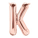 16'' Foil Letter K - Rose Gold Packaged Air Fill