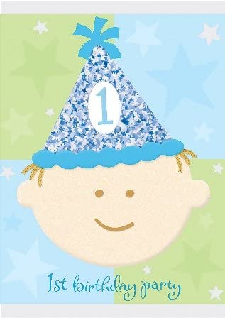 First Birthday Invitations - Boys 8pk