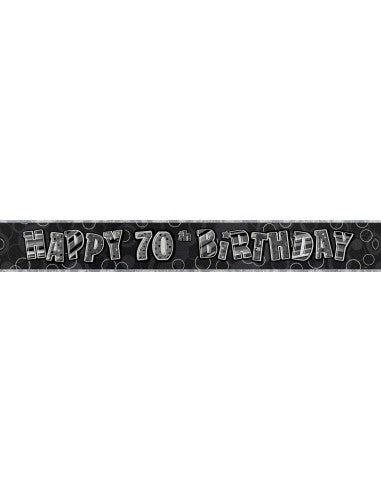 Glitz Black 70th Prismatic Banner 12Ft