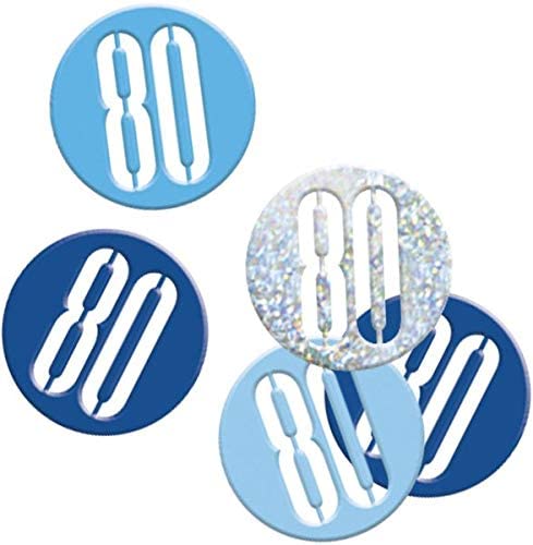 Blue Glitz 80 Birthday Confetti 14G