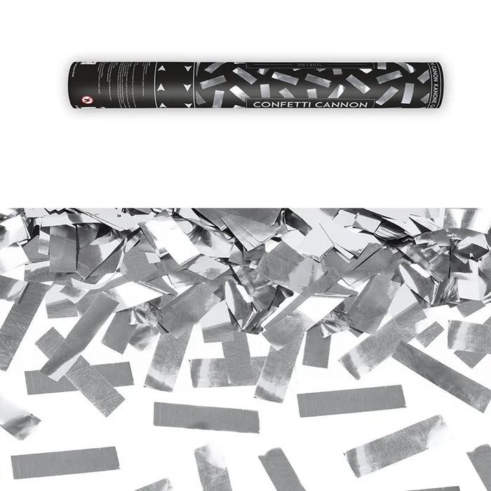 Silver Metallic Confetti Cannon 40cm