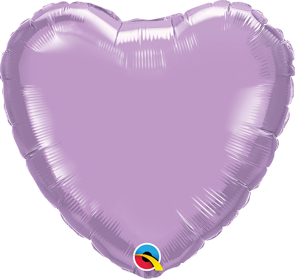 18 Inch Heart Pearl Lavender Plain Foil (Flat)
