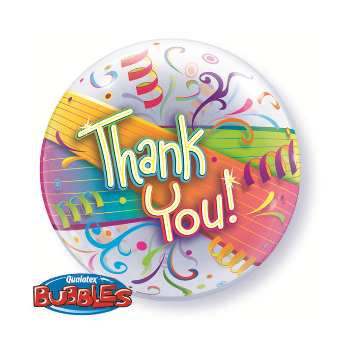 22'' Single Bubble Thank You Streamers