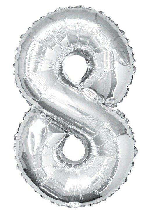 Giant Silver Foil Number '8' Balloon