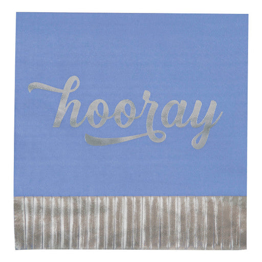 Silver & Bright "Hooray" Fringe Luncheon Napkins (16pk)