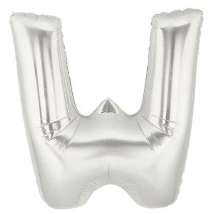 40'' Super Shape Foil Letter W - Silver