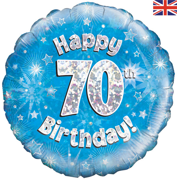 18'' Foil Happy 70th Birthday Blue