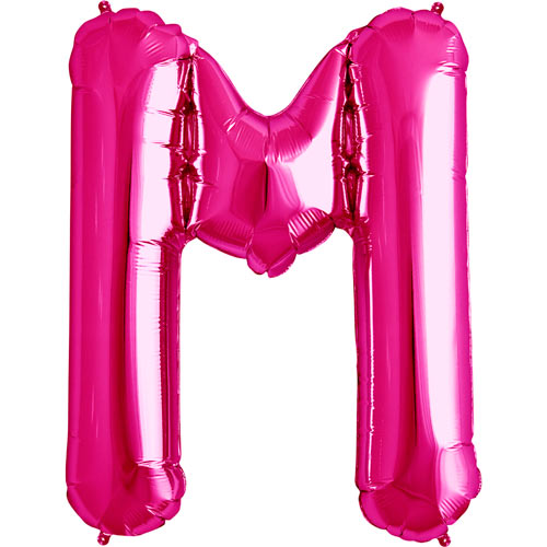 34'' Super Shape Foil Letter M - Magenta