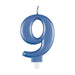 Metallic Blue Number 9 Candle