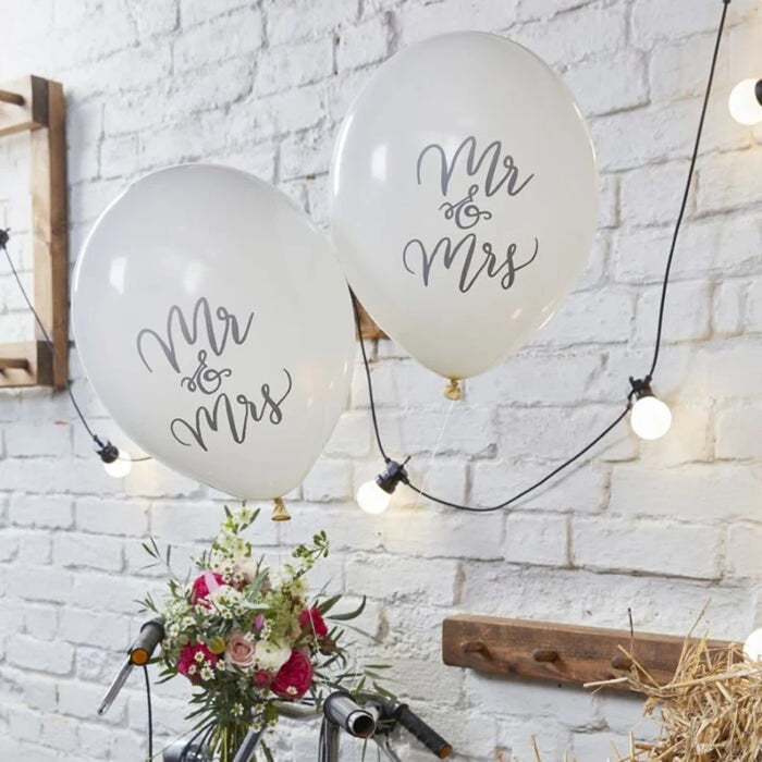 Mr & Mrs Wedding Balloons Latex - 10pc
