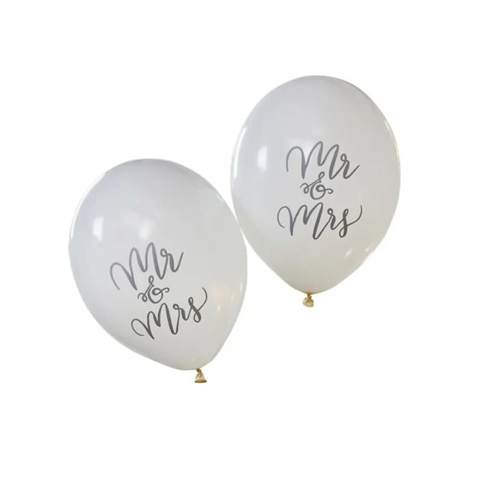 Mr & Mrs Wedding Balloons Latex - 10pc
