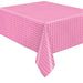 Silver & Bright Pink Rectangular Foil Table Cover