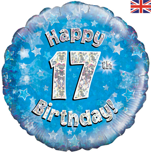 18'' Foil Happy 17th Birthday Blue