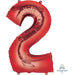34'' Shape Foil Number 2 - Red (Anagram)
