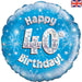 18'' Foil Happy 40th Birthday Blue