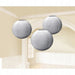 Silver Round Paper Lantern 24.1Cm 3pk
