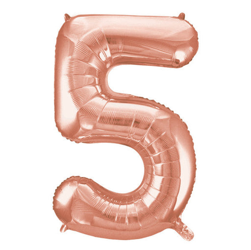 Rose Gold Number 5 Shaped Foil Balloon 34''