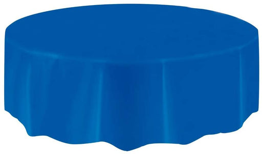 Royal Blue Round Plastic Tablecover 213 Dia