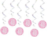 Glitz Pink 40 Hanging Decoration 32'' 6pk