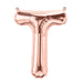 16'' Foil Letter T - Rose Gold Packaged Air Fill