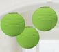 Green Round Paper Lanterns 24Cm 3pk