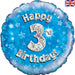 18'' Foil Happy 3rd Birthday Blue