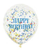 Bright Happy Birthday Confetti Balloons 6pk