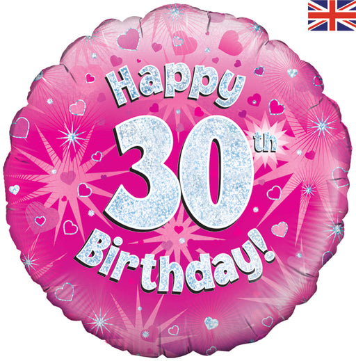 18'' Foil Happy 30th Birthday Pink