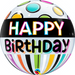 22'' Single Bubble Black Band & Dots Birthday