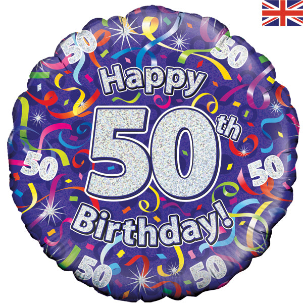 18'' Foil Happy 50th Birthday Streamers