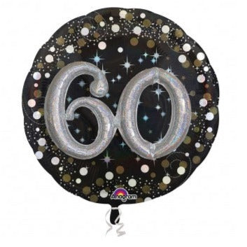 32'' 3-D Foil 60 Gold Sparkling Birthday
