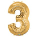 34'' Shape Foil Number 3 - Gold (Qualatex)