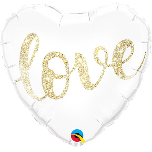 18'' Glitter Gold Love Foil Balloon